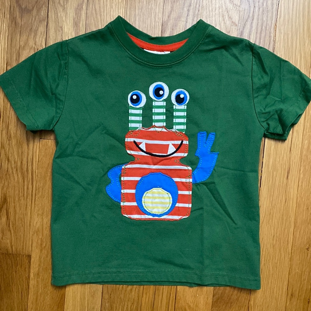 Hanna Andersson Green Cotton Monster Shirt 90 (3T)